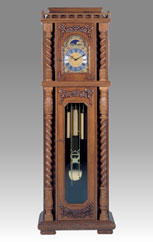 floor clock Art.534/2 oak wood with hand-curved particular
